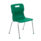 Titan 4 Leg Chair, Size 5, green plastic seat with chrome legs and anti-slip feet.