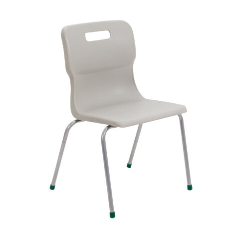 Titan 4 Leg Chair, Size 5, Grey color with a sleek design and chrome legs.