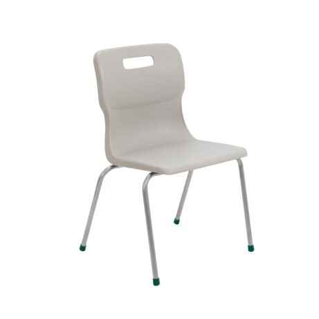 Titan 4 Leg Chair, Size 5, Grey color with a sleek design and chrome legs.