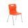 Titan 4 Leg Chair, Size 5, in vibrant orange with a sleek plastic seat and chrome legs.