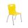 Titan 4 Leg Chair, Size 5, in vibrant yellow with a sleek plastic seat and chrome legs.