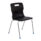Titan 4 Leg Chair, Size 6, black plastic seat, chrome legs with blue plastic feet.