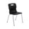Titan 4 Leg Chair, Size 6, black plastic seat, chrome legs with blue plastic feet.