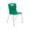 Titan 4 Leg Chair, Size 6, green with a chrome frame and blue feet caps.