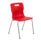 Titan 4 Leg Chair, Size 6, featuring a red plastic seat and chrome legs with blue caps.