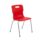 Titan 4 Leg Chair, Size 6, featuring a red plastic seat and chrome legs with blue caps.