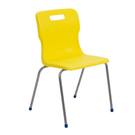 Titan 4 Leg Chair in Size 6, vibrant yellow color with a robust frame and comfortable seat design.