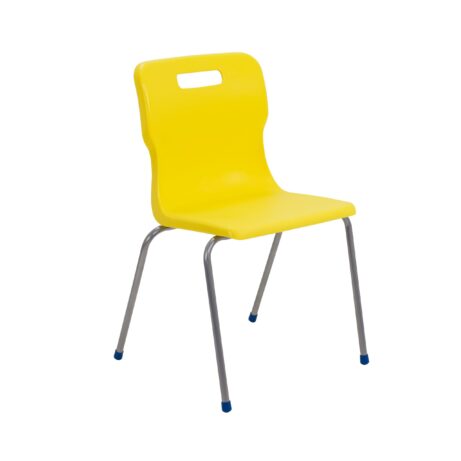 Titan 4 Leg Chair in Size 6, vibrant yellow color with a robust frame and comfortable seat design.