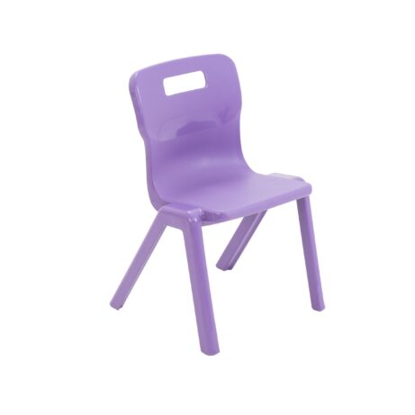 Titan One Piece Chair, Size 2, in vibrant purple, featuring a sleek design and sturdy legs.