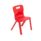 Titan One Piece Chair, Size 2, vibrant red, made of durable plastic with a simple design and ergonomic backrest.