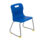 Titan Skid Base Chair, Size 3, featuring a blue plastic seat and silver metal base with yellow foot caps.