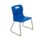 Titan Skid Base Chair, Size 3, featuring a blue plastic seat and silver metal base with yellow foot caps.