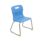 Titan Skid Base Chair, Size 3, in Sky Blue with a silver frame and yellow foot caps.