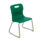 Titan Skid Base Chair, Size 3, featuring a green plastic seat and silver frame with yellow foot caps.