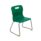 Titan Skid Base Chair, Size 3, featuring a green plastic seat and silver frame with yellow foot caps.