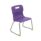 Titan Skid Base Chair, Size 3, featuring a purple plastic seat and silver metal frame with yellow plastic feet.