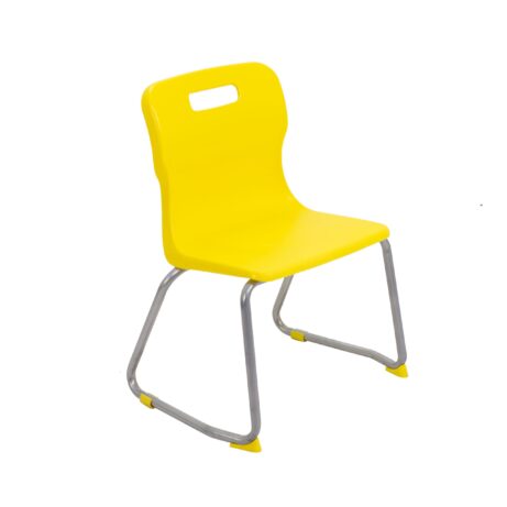 Titan Skid Base Chair, Size 3, Yellow, featuring a sleek design with a metallic frame and comfortable seat.