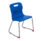 Titan Skid Base Chair, Size 4, featuring a blue plastic seat and a silver metal base with red protective feet.