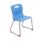 Titan Skid Base Chair, Size 4, Sky Blue, features a durable plastic seat with a silver metal frame and red rubber feet.