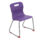 Titan Skid Base Chair, Size 4, with a purple plastic seat and chrome legs featuring red plastic foot caps.
