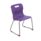 Titan Skid Base Chair, Size 4, with a purple plastic seat and chrome legs featuring red plastic foot caps.