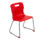 Titan Skid Base Chair, Size 4, featuring a red plastic seat and silver skid base frame.