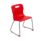 Titan Skid Base Chair, Size 4, featuring a red plastic seat and silver skid base frame.
