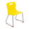 Titan Skid Base Chair in Size 4, vibrant yellow with a sturdy silver frame and red foot caps.