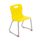 Titan Skid Base Chair in Size 4, vibrant yellow with a sturdy silver frame and red foot caps.