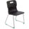 Titan Skid Base Chair, Size 5, black plastic seat, chrome frame with green feet.