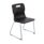 Titan Skid Base Chair, Size 5, black plastic seat, chrome frame with green feet.