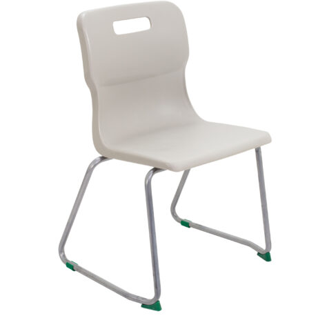 Titan Skid Base Chair, Size 5, in grey with a sleek design and chrome legs. Ideal for commercial use.