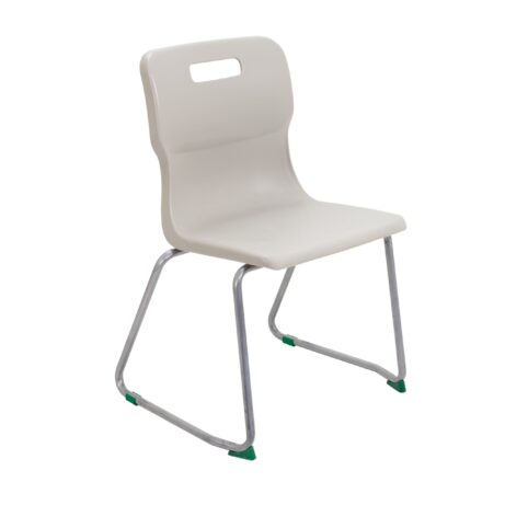 Titan Skid Base Chair, Size 5, in grey with a sleek design and chrome legs. Ideal for commercial use.