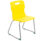 Titan Skid Base Chair, Size 5, yellow plastic seat with a metal frame and green feet glides.