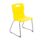 Titan Skid Base Chair, Size 5, yellow plastic seat with a metal frame and green feet glides.