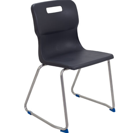 Titan Skid Base Chair, Size 6, in Charcoal with a sleek design and stainless steel base.