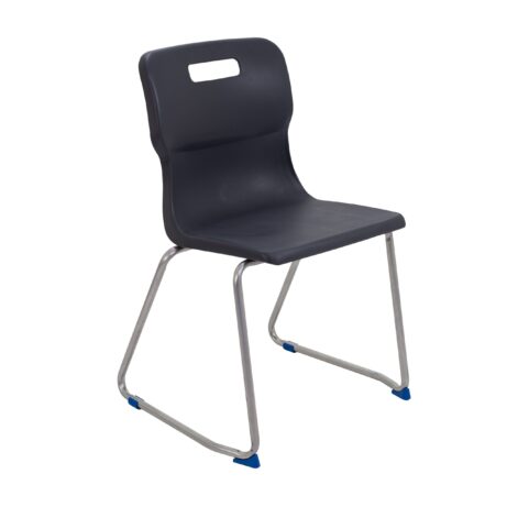 Titan Skid Base Chair, Size 6, in Charcoal with a sleek design and stainless steel base.
