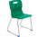 Titan Skid Base Chair, Size 6, green plastic seat with silver metal frame and blue feet.