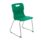 Titan Skid Base Chair, Size 6, green plastic seat with silver metal frame and blue feet.