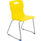 Titan Skid Base Chair, Size 6, in vibrant yellow with a sleek silver frame and blue plastic feet.