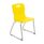 Titan Skid Base Chair, Size 6, in vibrant yellow with a sleek silver frame and blue plastic feet.