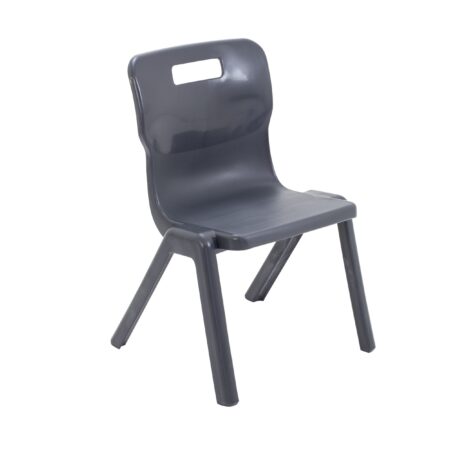 Titan One Piece Chair, Size 3, in Charcoal, featuring a sturdy design and ergonomic backrest.