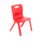 Titan One Piece Chair, Size 3, in vibrant red, featuring a supportive backrest and sturdy legs.