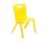 Titan One Piece Chair, Size 3, in vibrant yellow, with a sturdy design and handle cutout on the back.