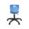 Titan Swivel Junior Chair with blue plastic seat, height-adjustable on a black plastic base with castors for easy mobility.