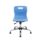 Titan Swivel Junior Chair with blue plastic seat, chrome base, height adjustability, and glide feet for educational settings.