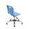 Titan Swivel Junior Chair in blue with a plastic base, glides, and height adjustability for classroom use.