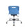 Titan Swivel Junior Chair in blue with plastic base and glides, features lumbar support and height adjustability.
