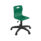 Titan Swivel Junior Chair, Size 3-8, green plastic seat, black plastic base with castors.