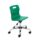 Titan Swivel Junior Chair, Size 3-4, green seat, chrome base with castors. Ideal for children's use.